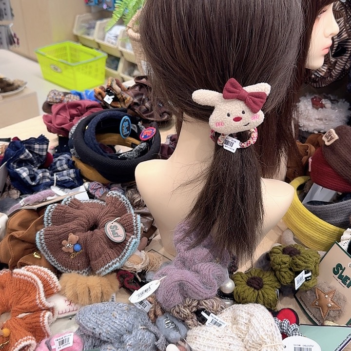 红色蝴蝶结狗头电话线23