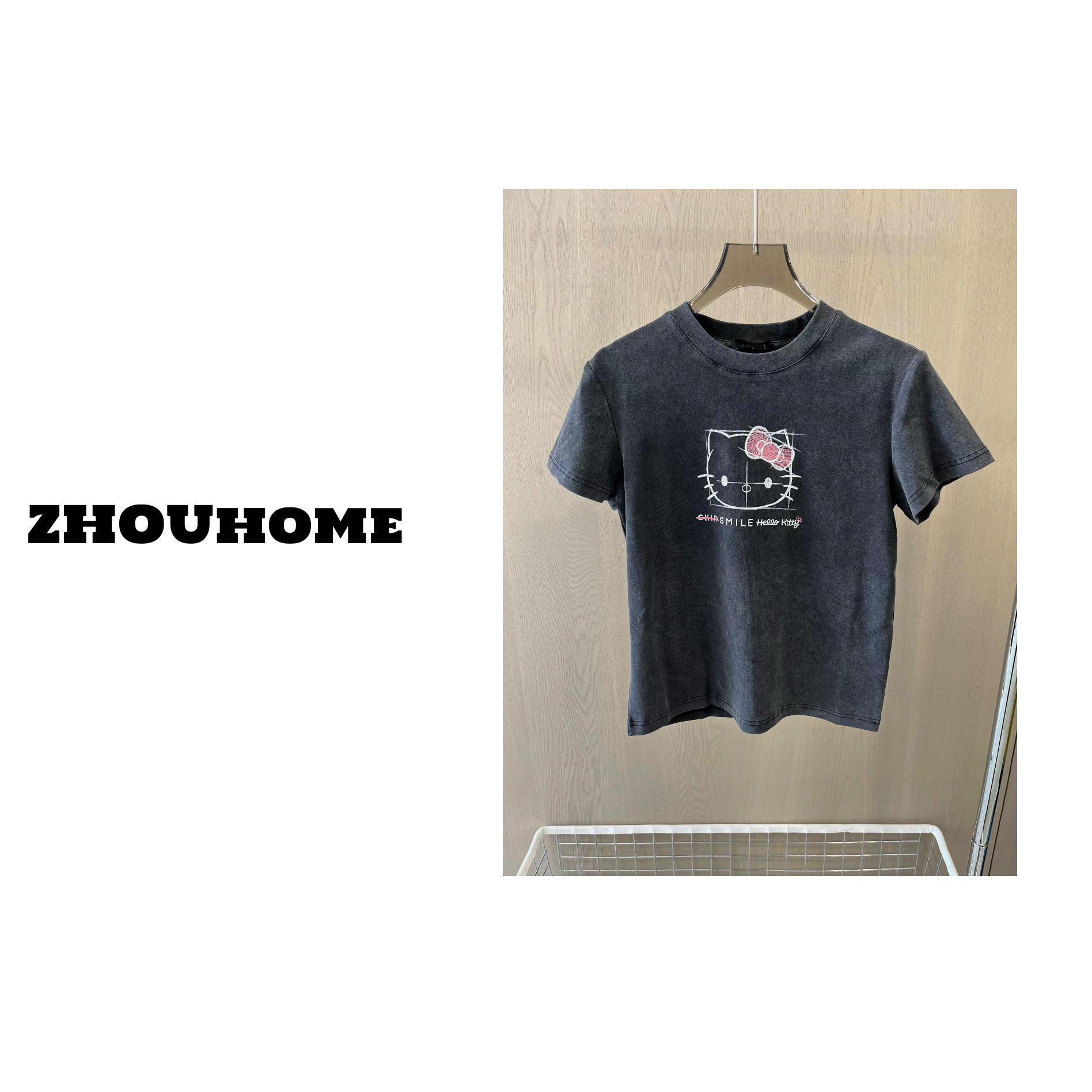 【周周服饰】欧货卡通印花减龄修身短袖T恤女春夏2025新款