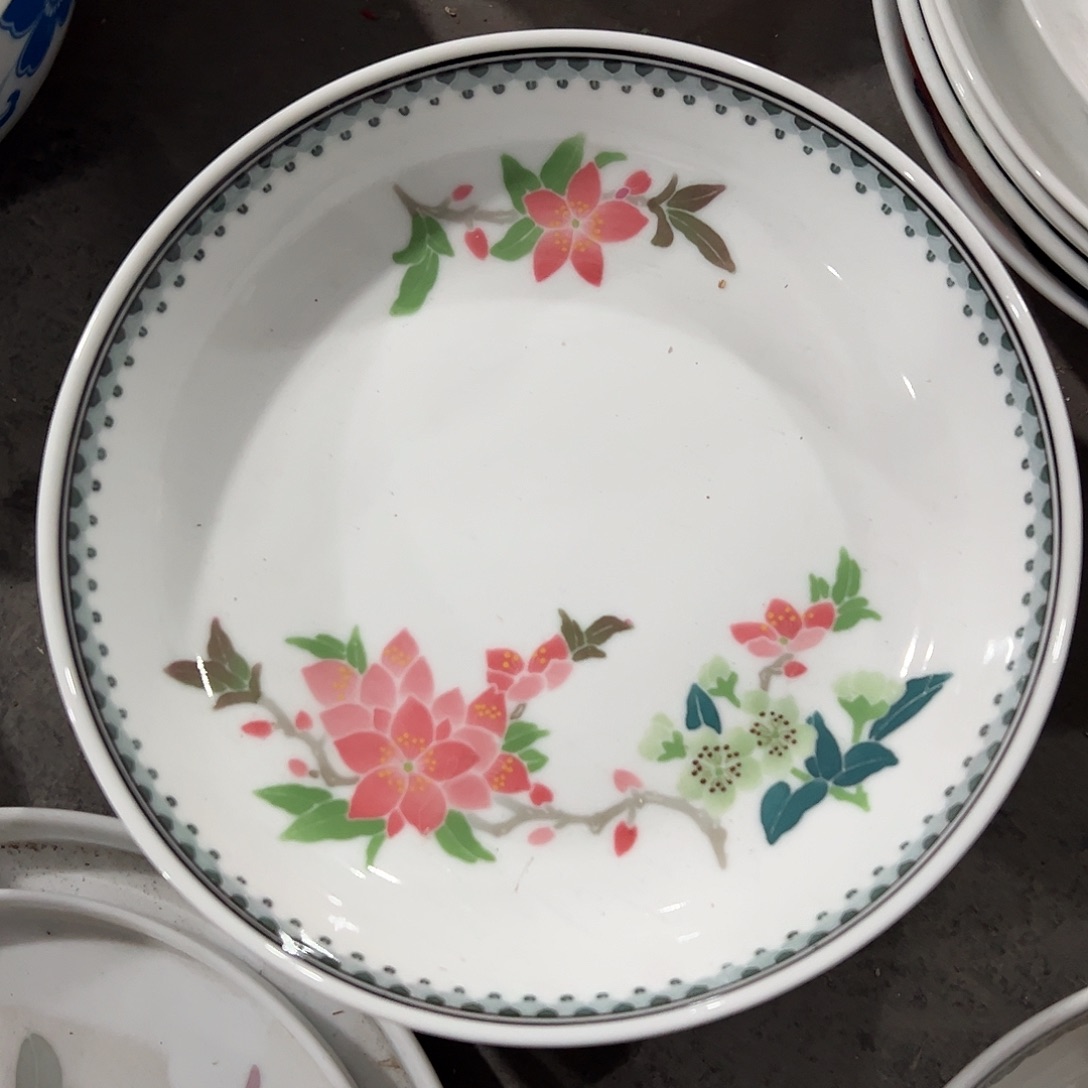 醴陵瓷直播供货基地18厘米手绘窝盘