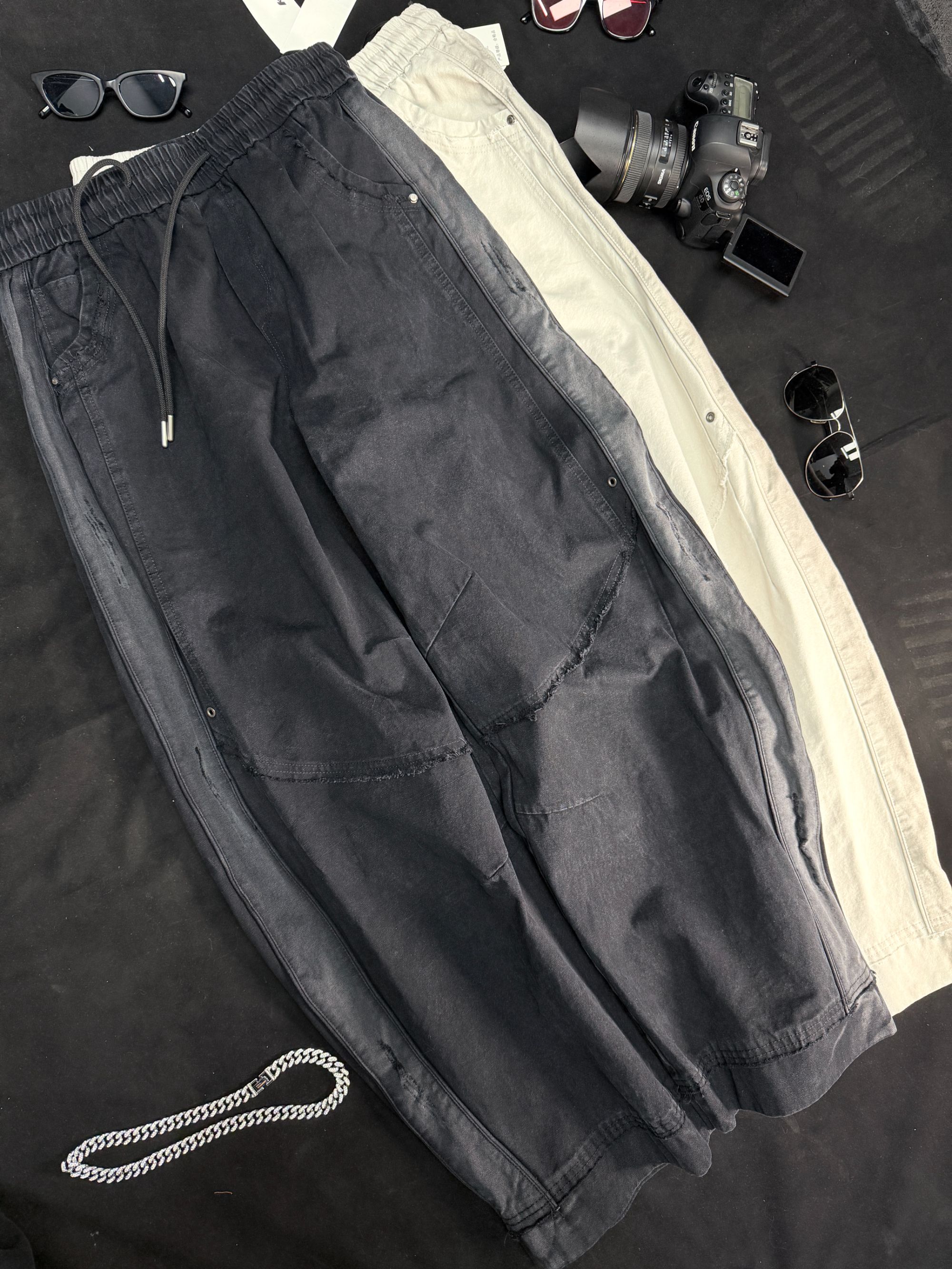 微弹宽松型锥复古裤长裤春季休闲裤韩版男士百搭工装裤Y9072