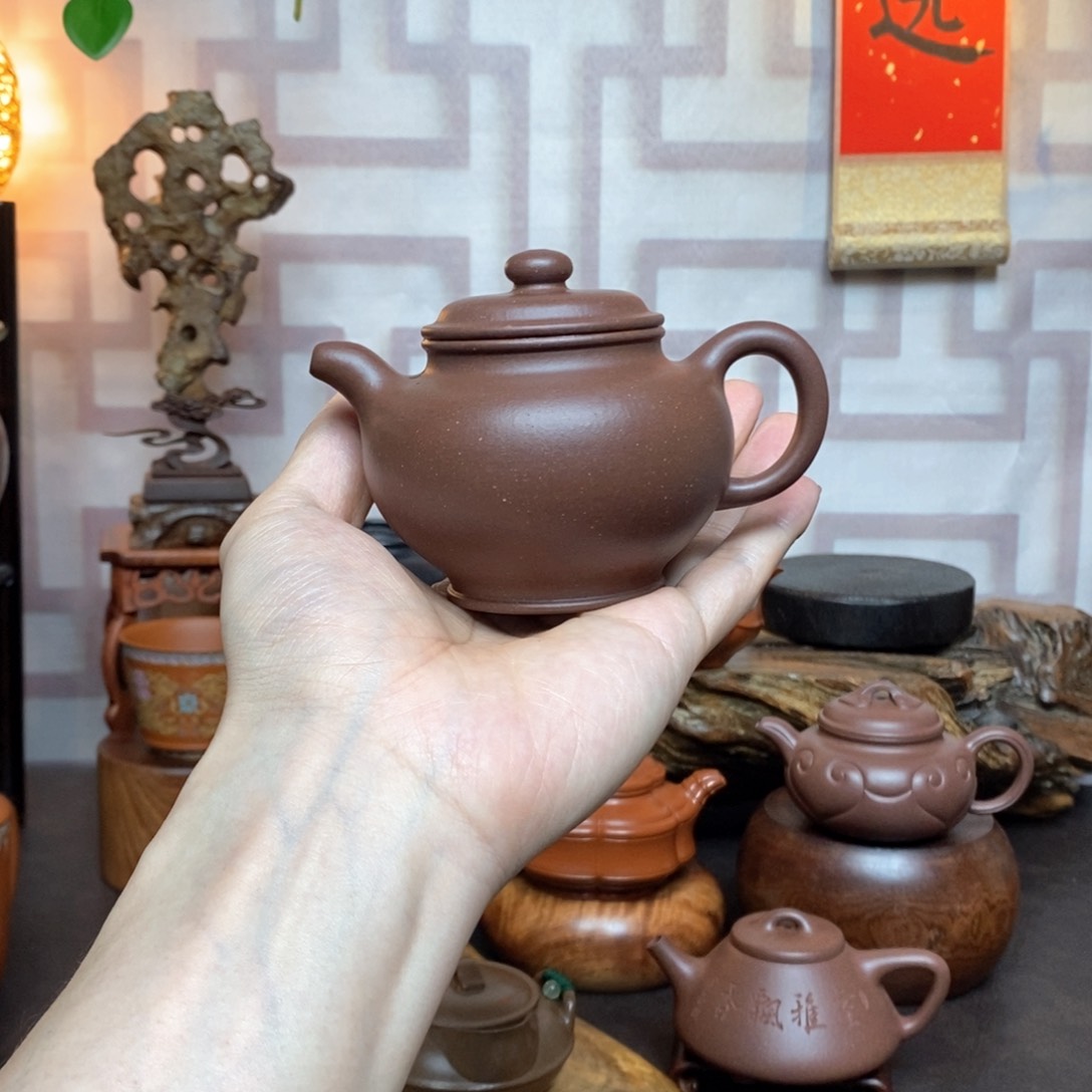 紫砂茶具紫泥全手工掇只