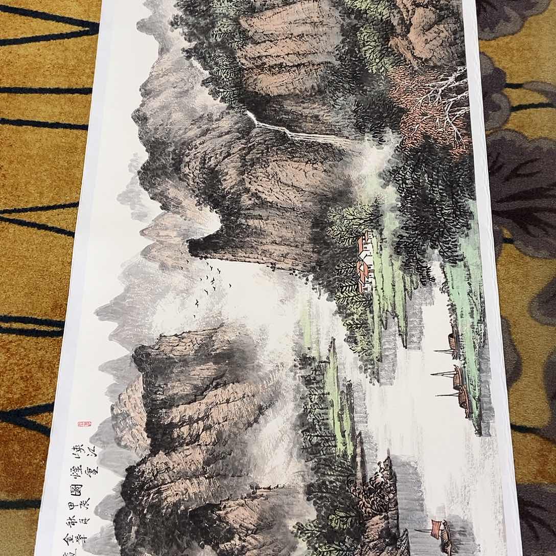 国画金登华手绘山水70.140