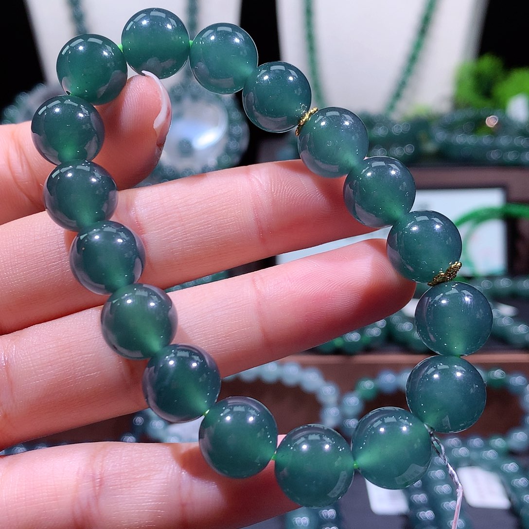 翡翠未镶嵌手链天然a货翡翠手串12