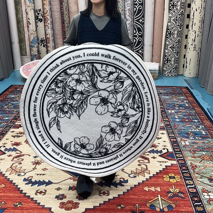 混纺加厚棉布底仿羊绒直径一米圆微瑕特价