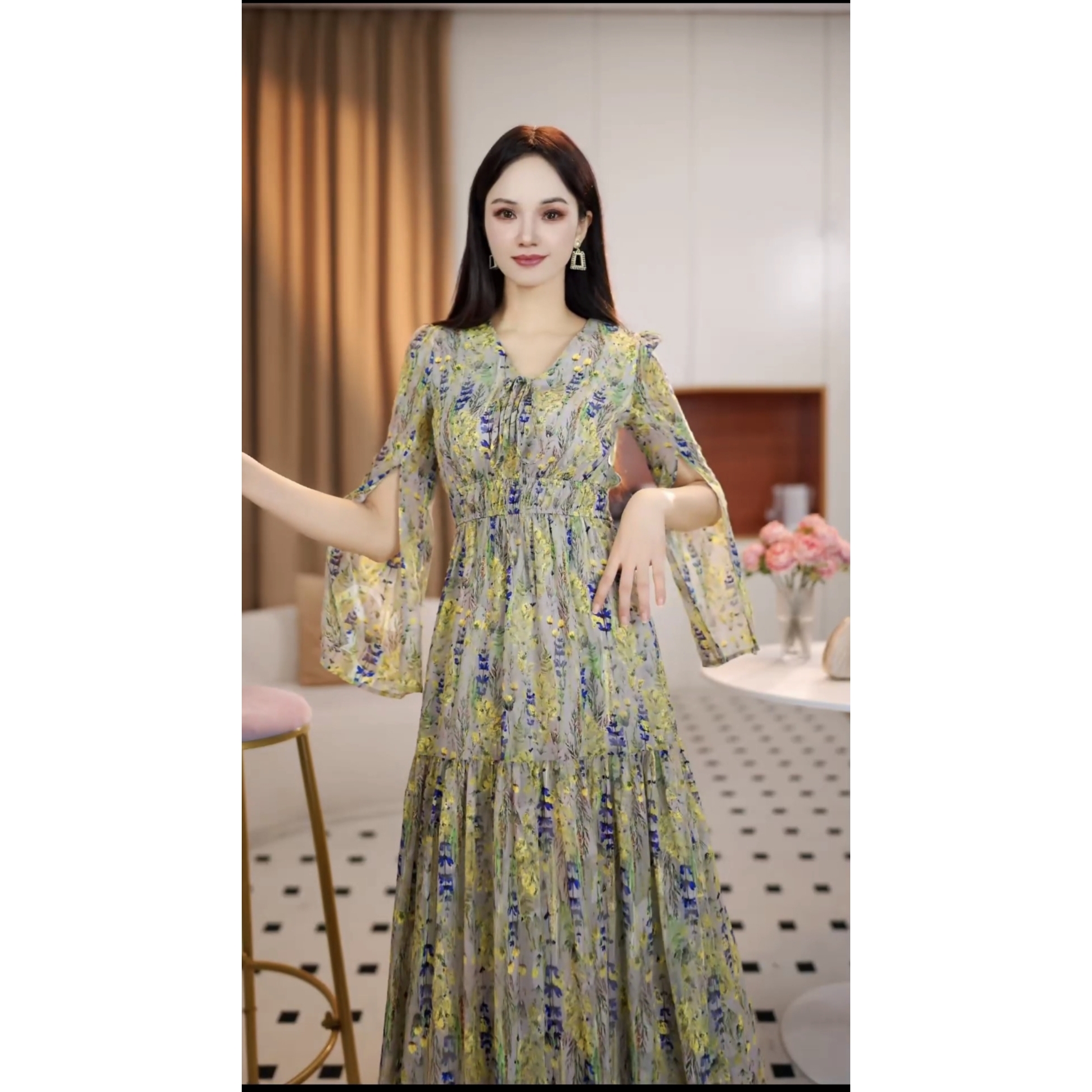 【狄狄】绿野仙踪 春季高级时尚收腰修身显瘦连衣裙-YL20125