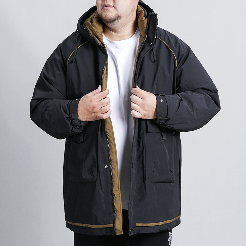 LIUGEJIA/六个加大码男装连帽保暖潮流外套纯色秋冬棉服YLFF-2527