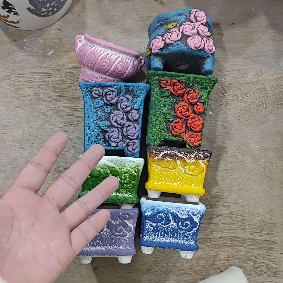 红陶吸水透气的白陶花盆凑满12发货