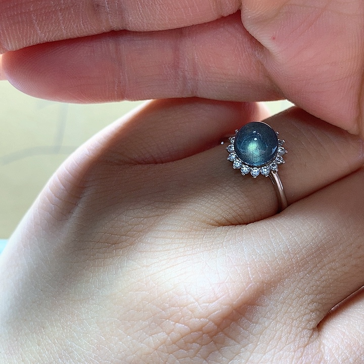 水晶水晶戒指银S925镶嵌