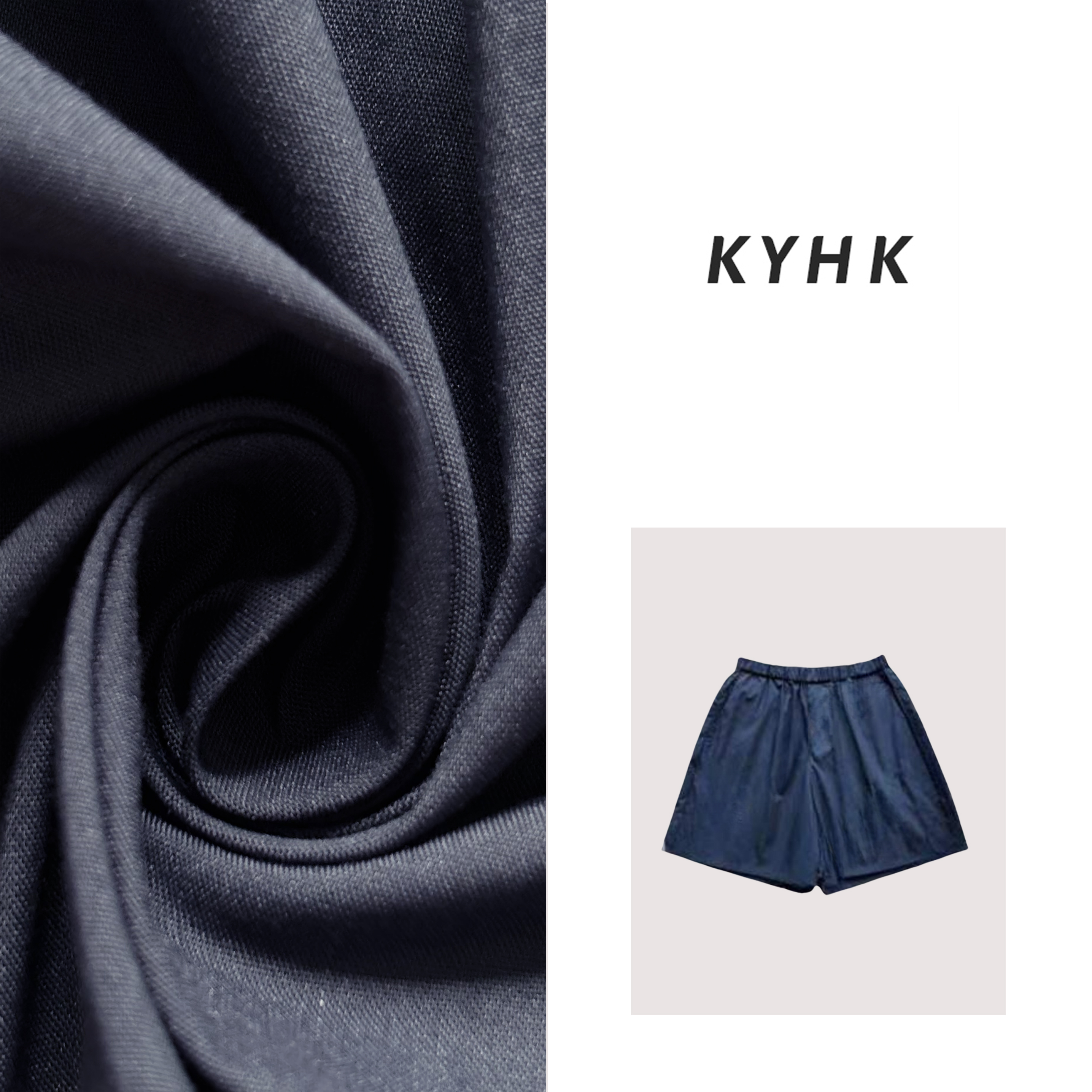 KYHK简约复古藏蓝色百搭休闲短裤240545