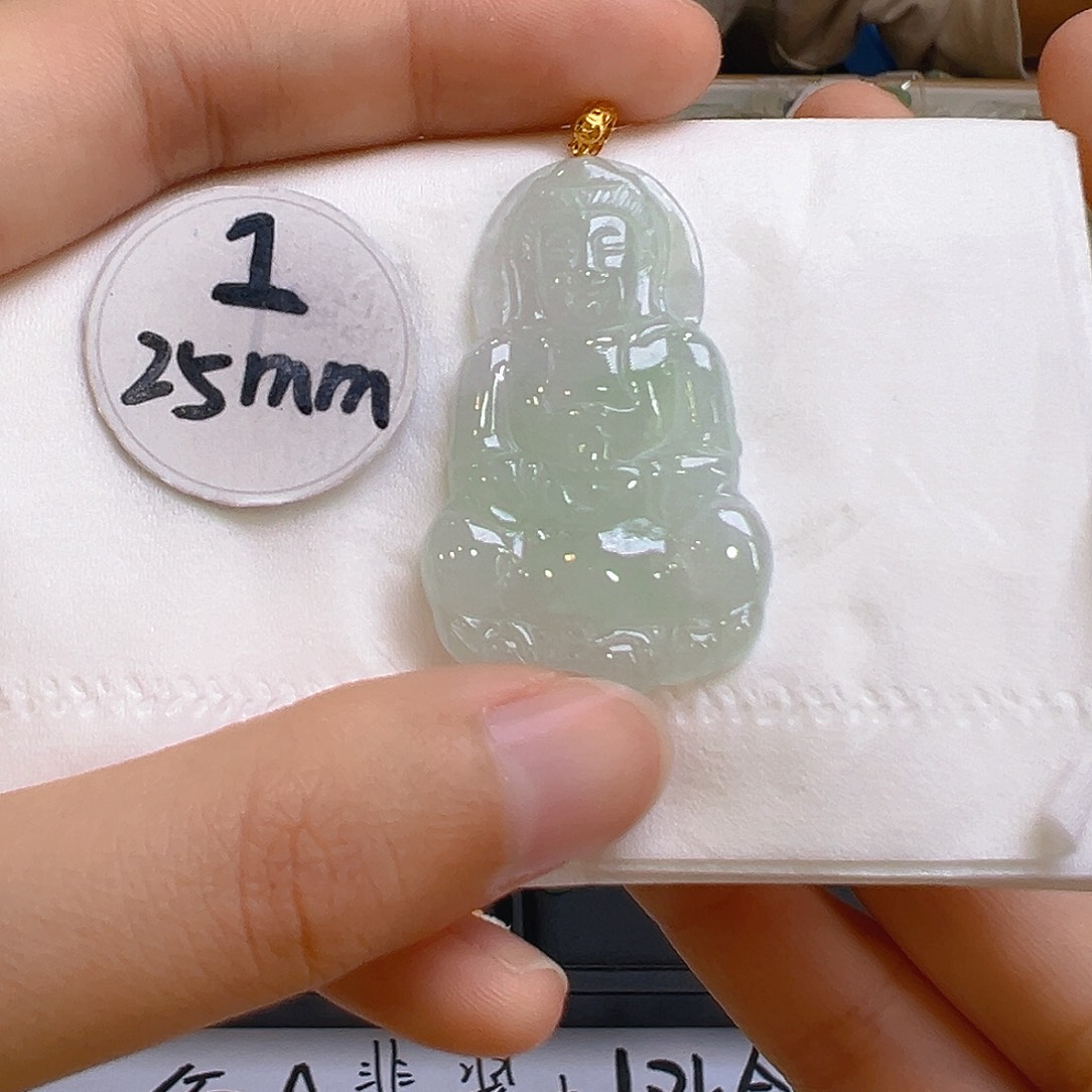 翡翠吊坠(不含链)18K金镶嵌翡翠