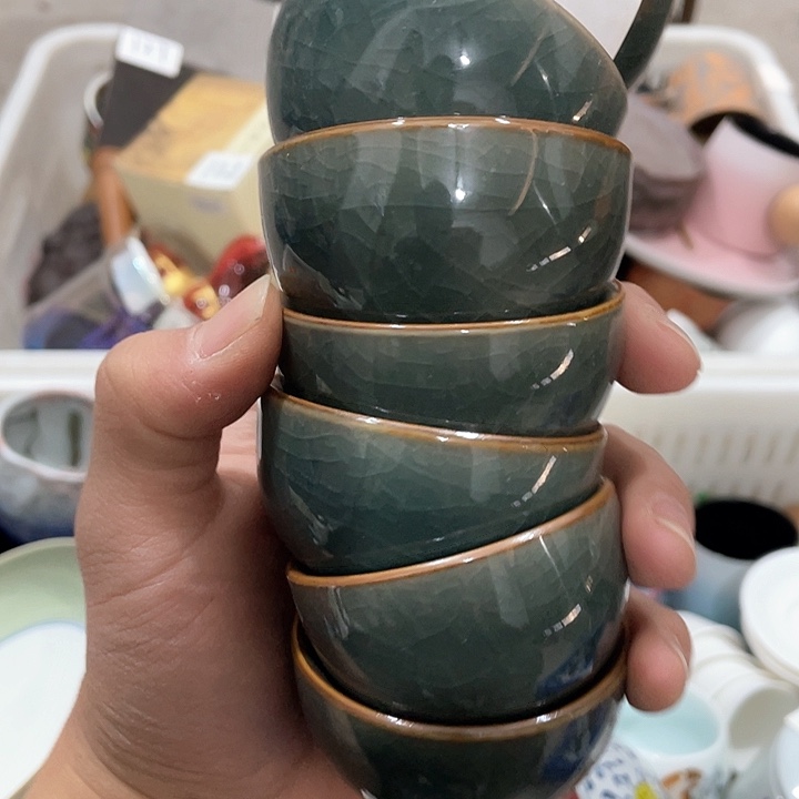 陶瓷茶具全部默认微瑕处理不影响使用完美主义者慎拍！