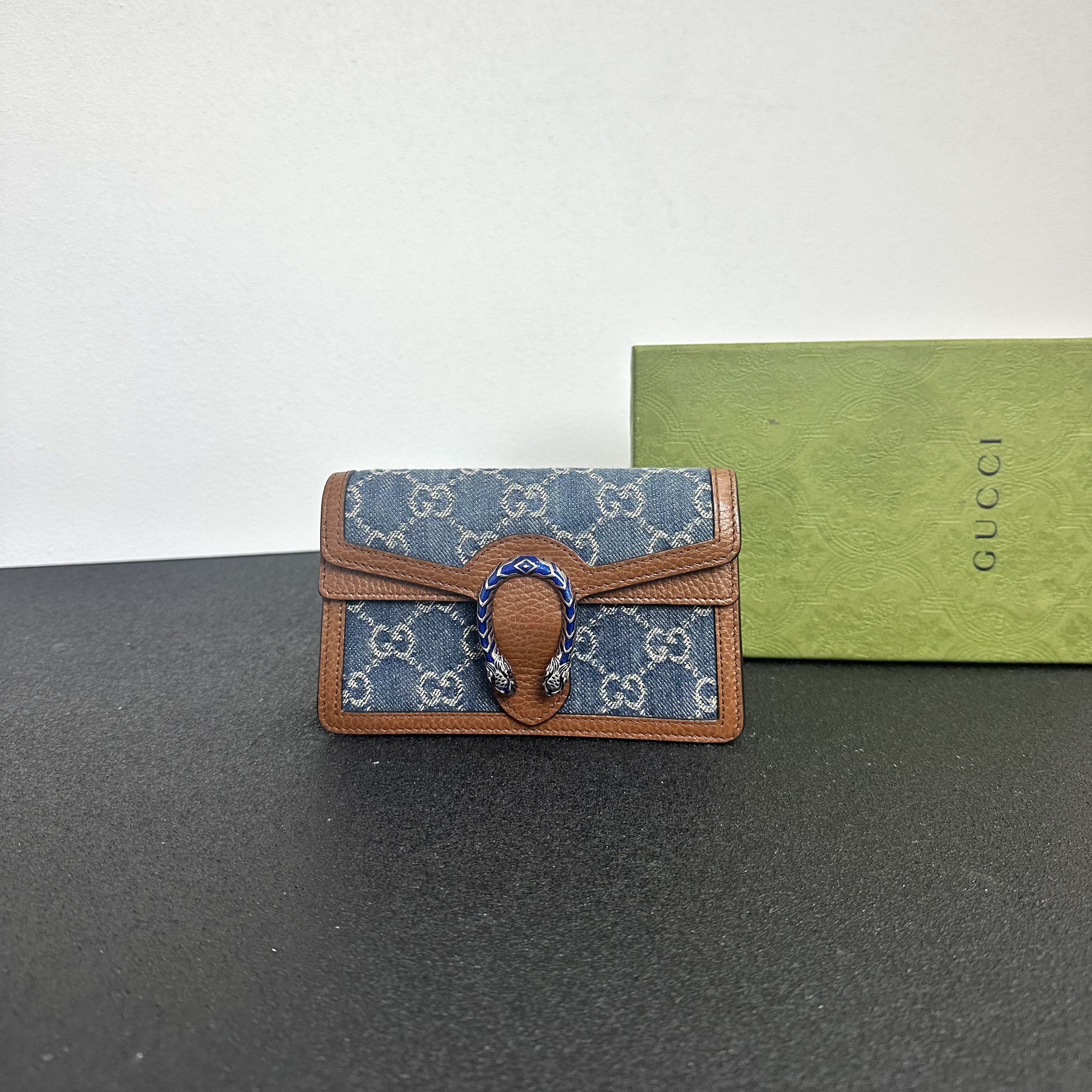 未使用 GUCCI/古驰 壹所奢品/GUCCI 酒神mini 丹宁 闲置