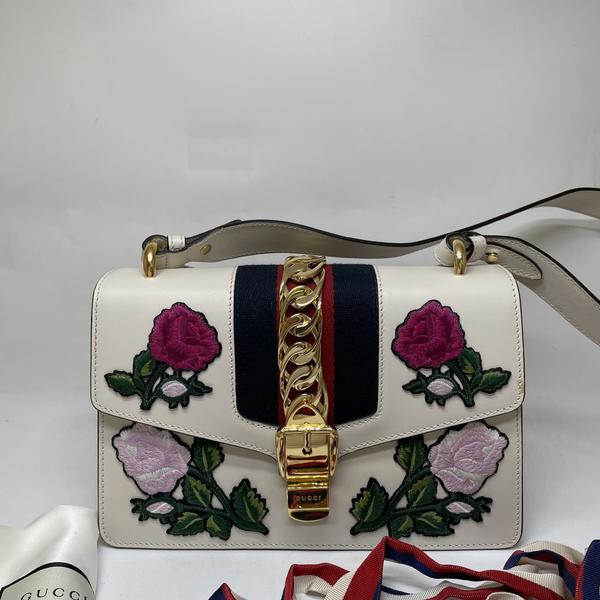 95新 GUCCI/古驰 范大范 花卉塞尔维亚中号/1608 2527
