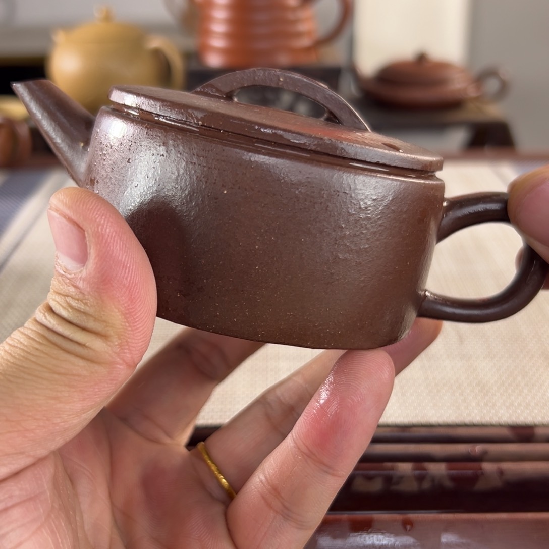 紫砂微瑕茶壶 原矿紫砂