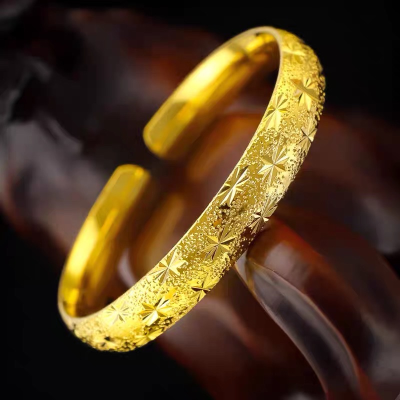 铜合金塑料手镯 合金铜合金高级轻奢满天星手镯子实心百年经典