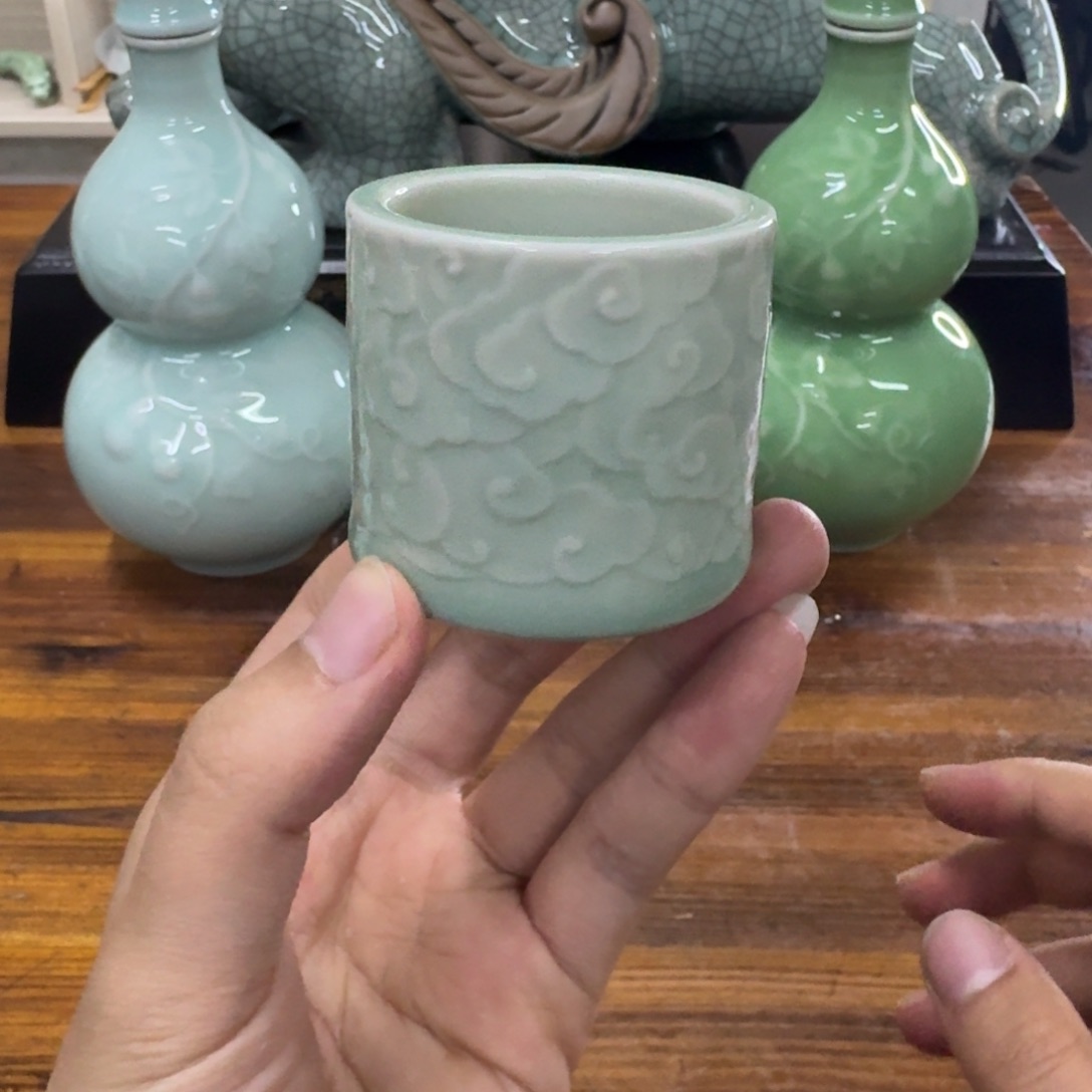 龙泉青瓷茶具微瑕7038