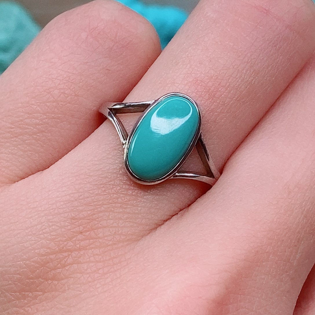 绿松石戒指银S925镶嵌
