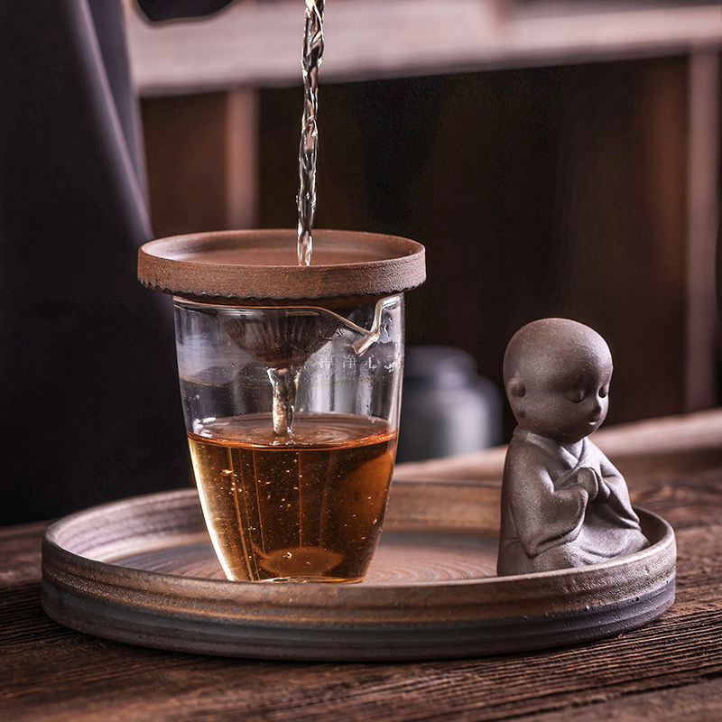 复古陶瓷茶漏茶滤家用茶叶过滤网功夫茶具滤茶器创意茶宠全瓷过滤