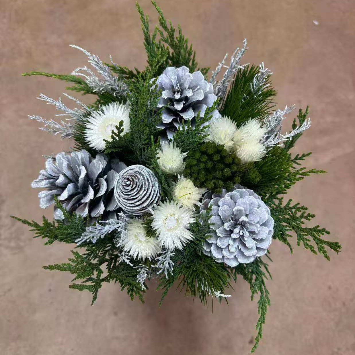 【圣诞大松果组合花束】进口花材/Christmas flowers