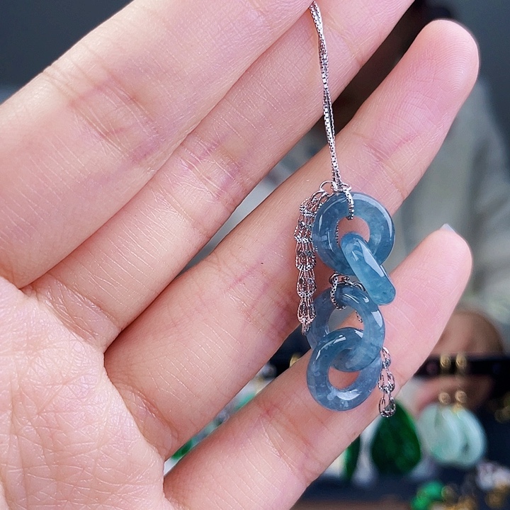 翡翠耳饰银S925镶嵌饰品