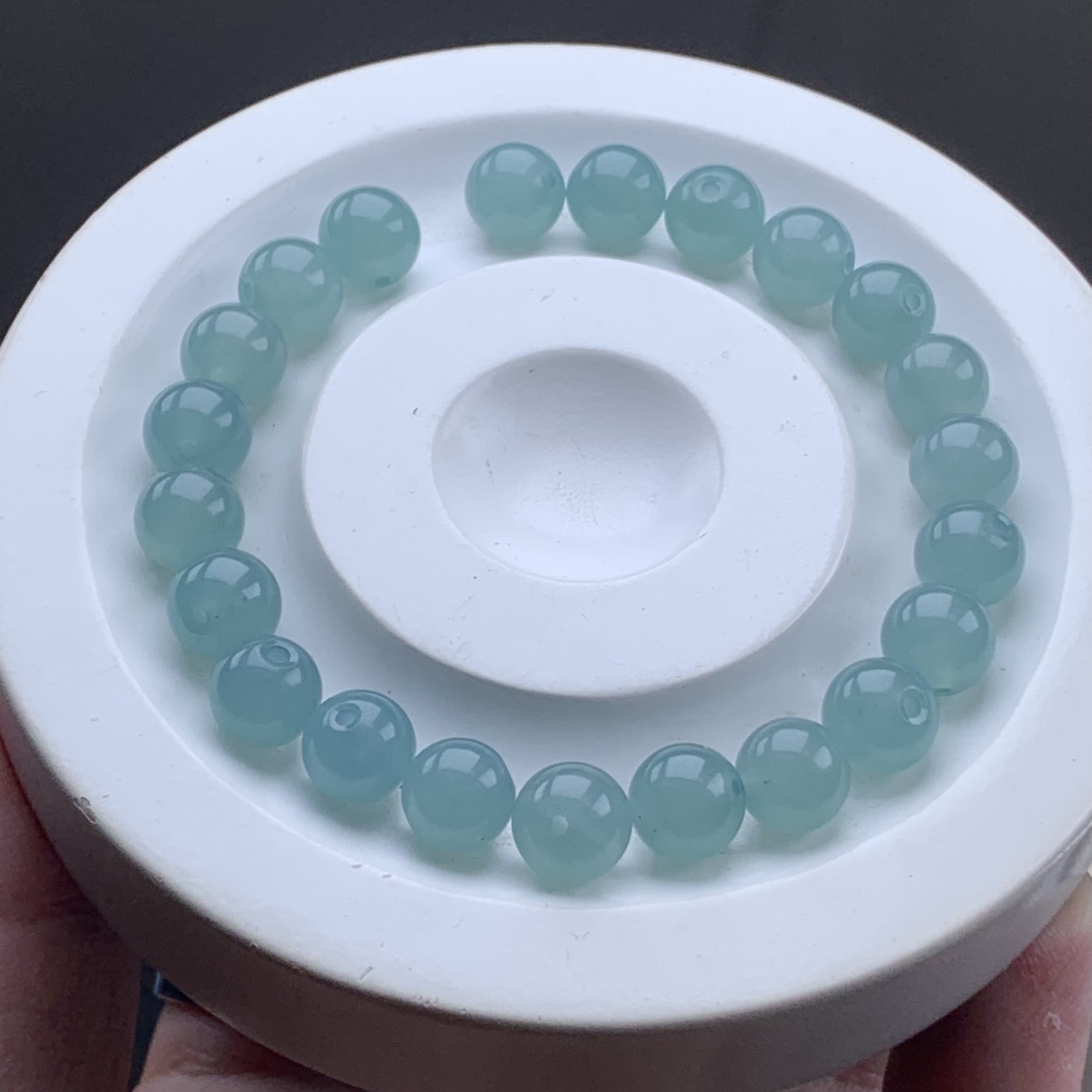 天然缅甸翡翠A货 卡8mm蓝珠 多样性发货其一