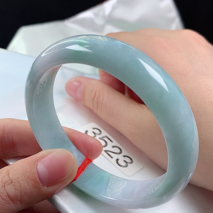 翡翠未镶嵌手镯57小纹