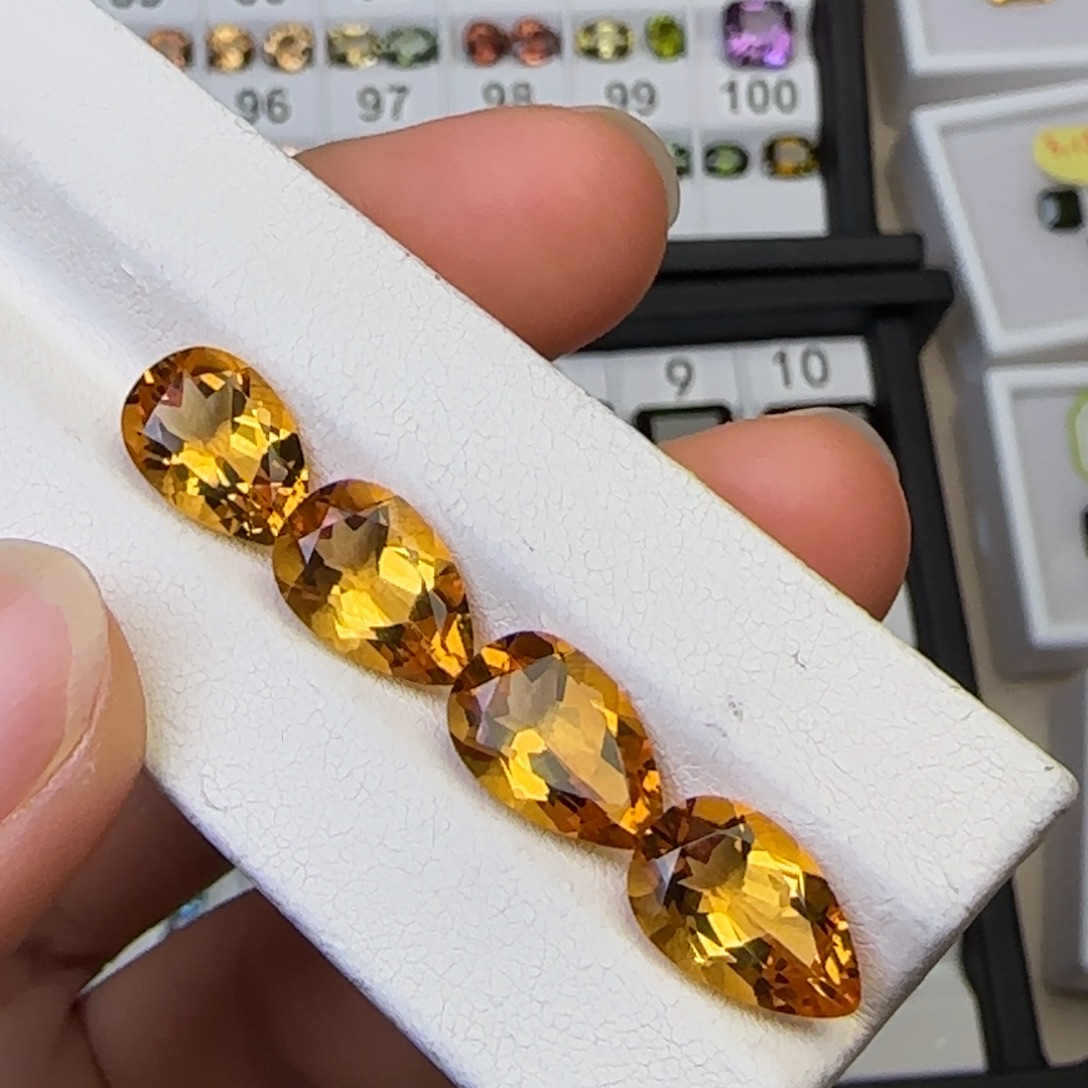 黄晶珠宝半成品未镶嵌天然 8*12mm 多样性随机发一颗