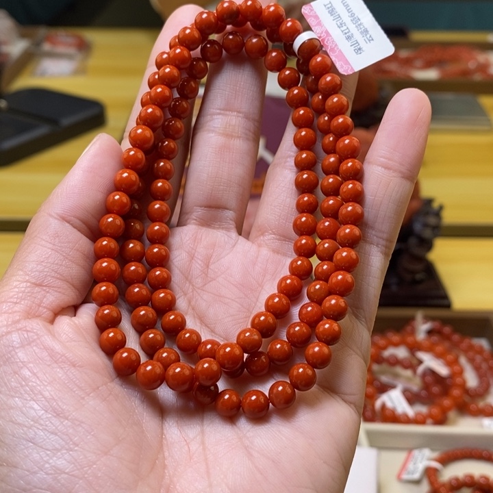 保山南红云端锦红珠链6mm 多样性发一
