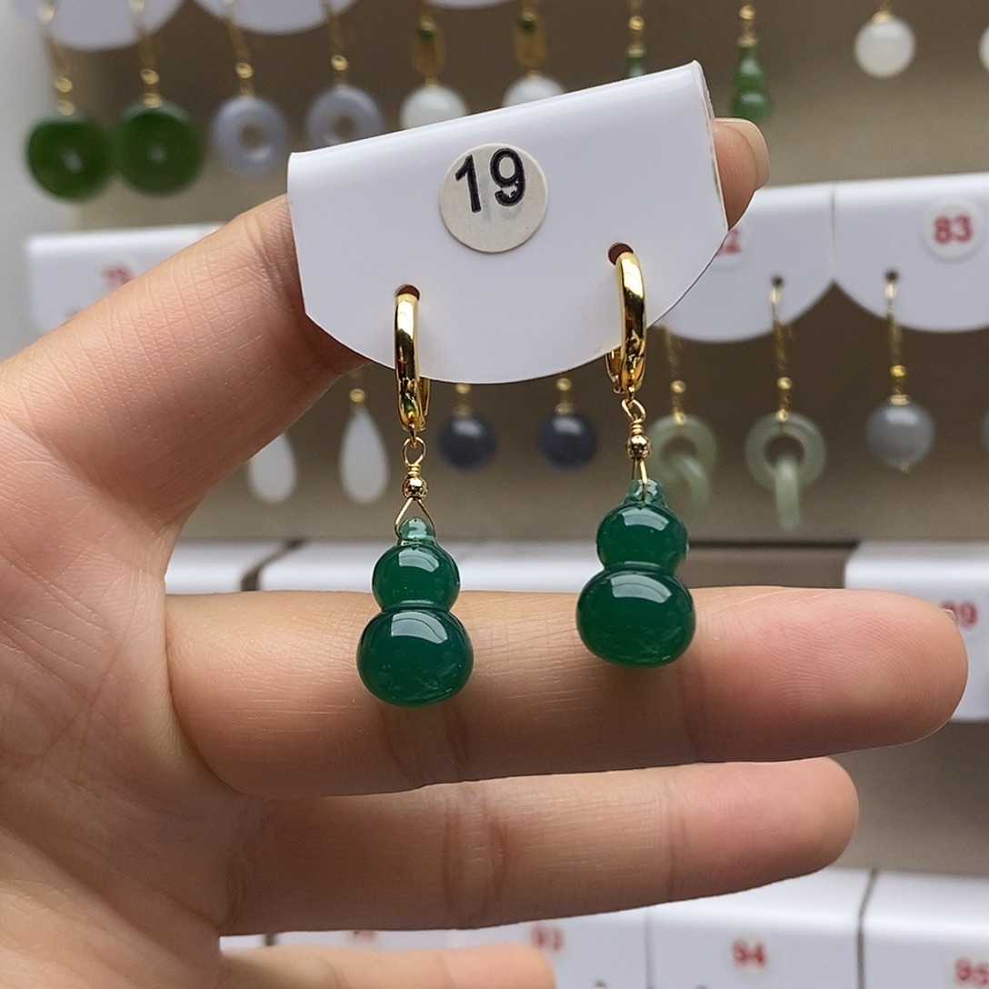 玛瑙/玉髓银S925镶嵌耳饰