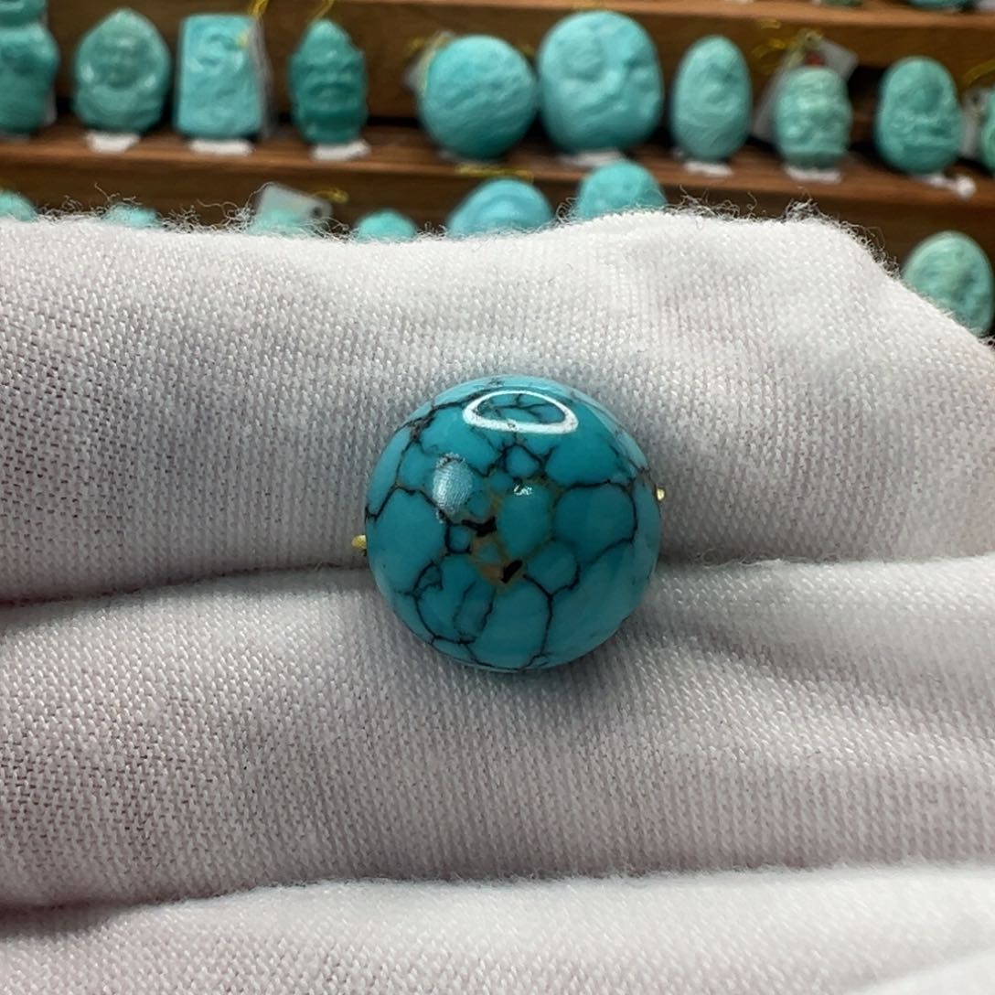 绿松石未镶嵌圆珠12.8mm