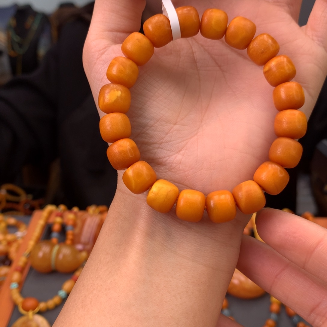 蜜蜡手串未镶嵌天然