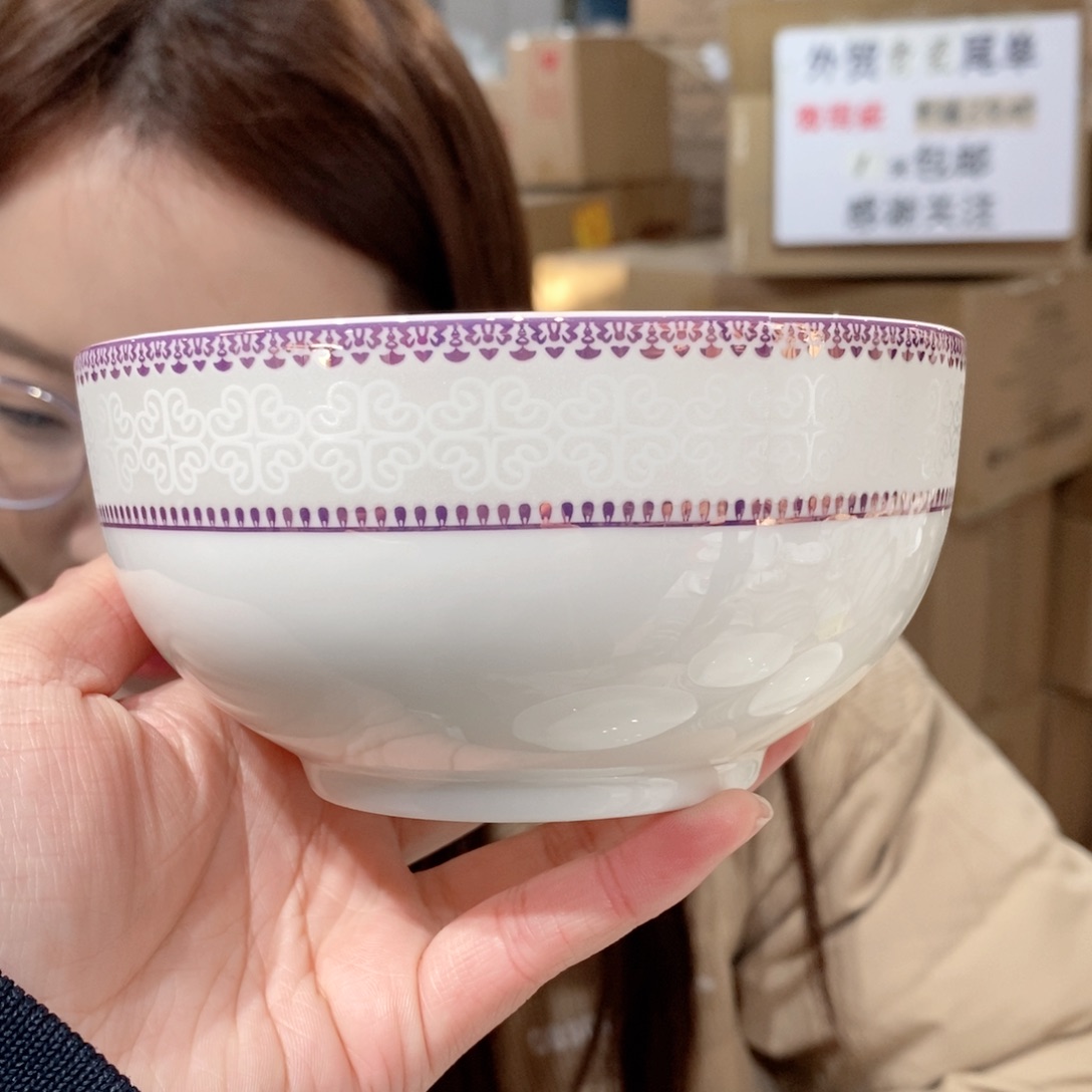 瓷骨瓷5英寸饭碗6只外贸尾单