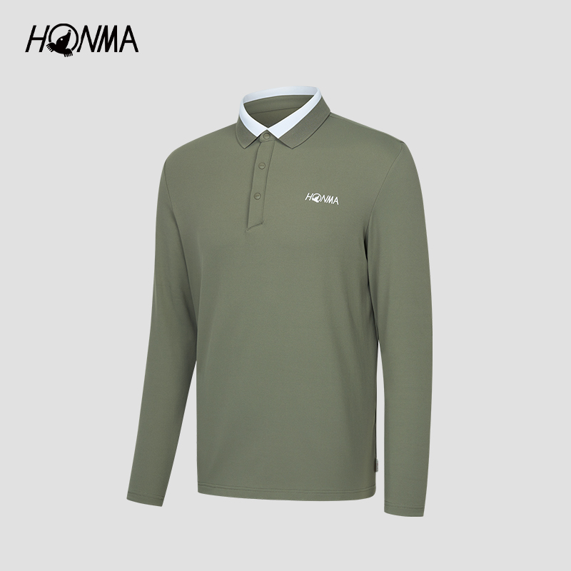 【专业高尔夫】HONMA男士长袖POLO衫高尔夫服装男士HMJQ705R805