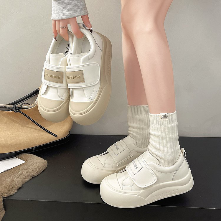 【春季奶茶】圆头休闲鞋真皮韩版ins小众复古百搭厚底学生