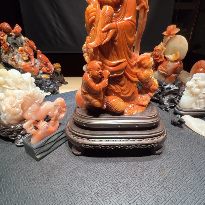 寿山石皮***芙蓉石摆件