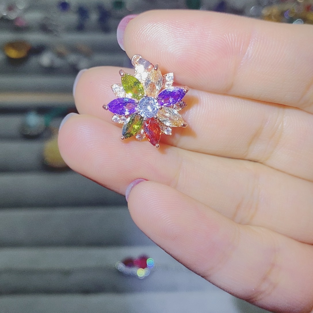 【闪购商品】托帕石耳饰银S925镶嵌