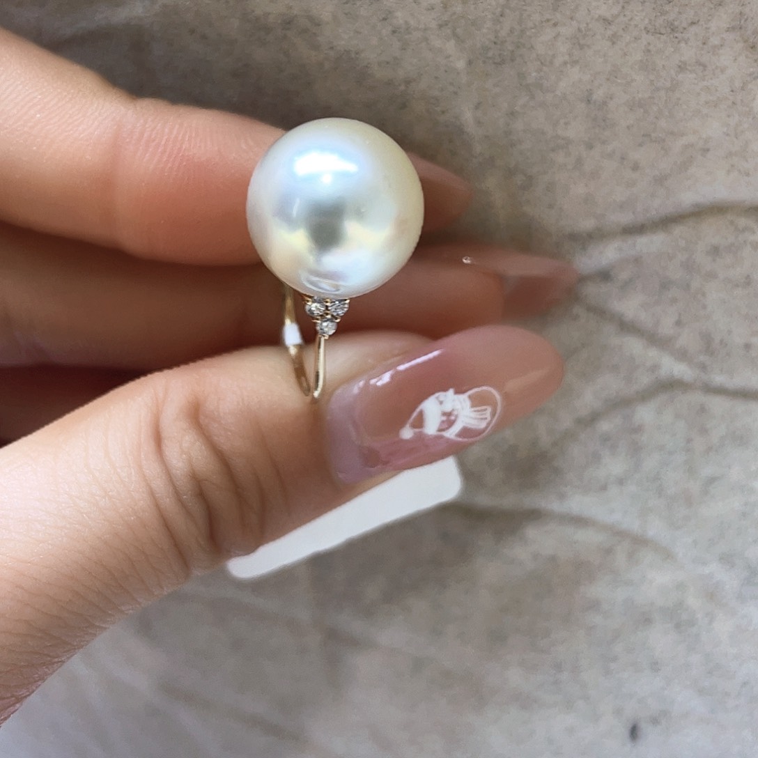 海水珍珠戒指18K金镶嵌