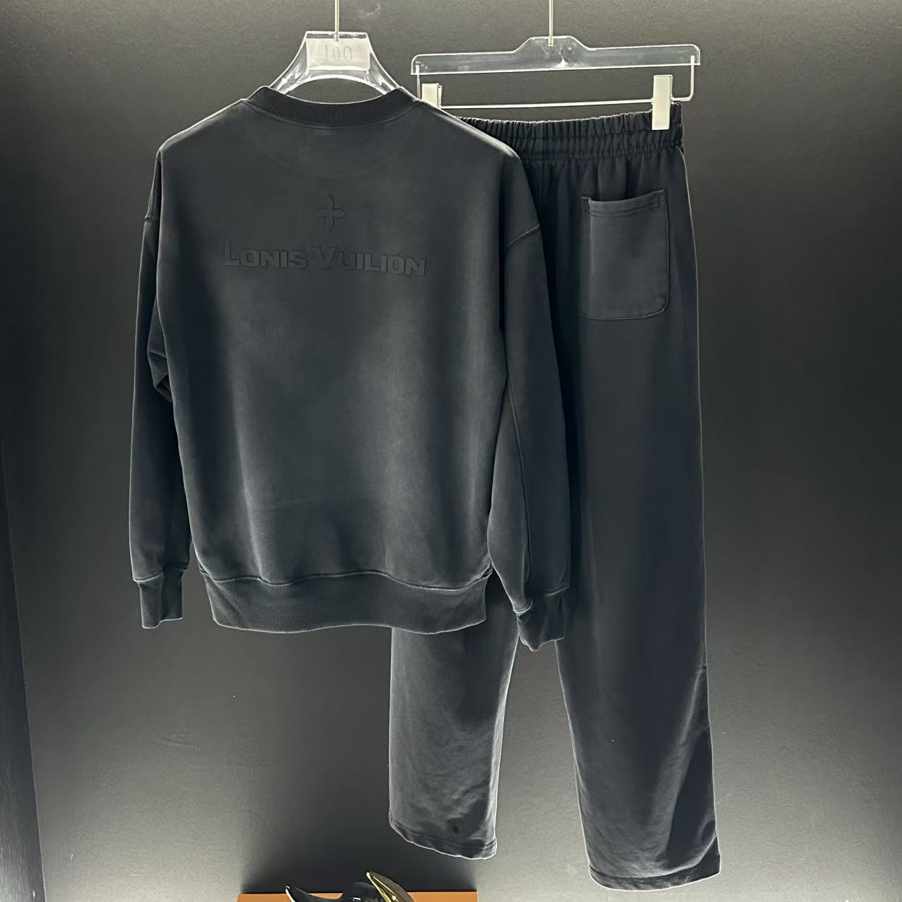 运动水洗做旧400g简约秋季情侣拉链圆领长袖休闲运动套装