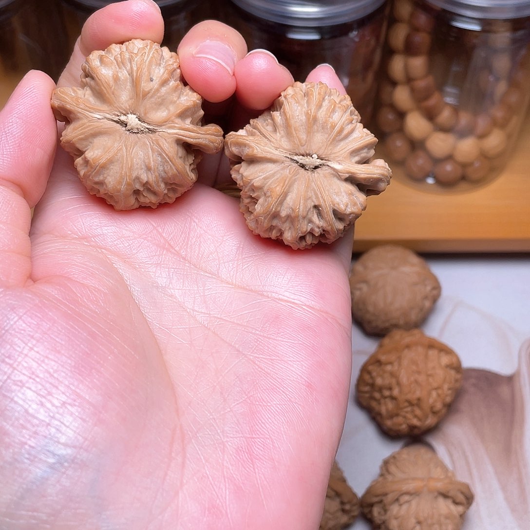 文玩核桃把件于****格39尺白狮子文玩