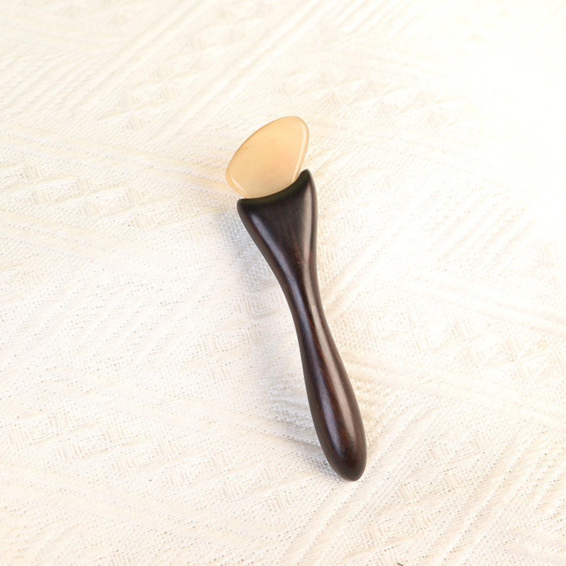 绿檀紫光檀羊角梳按摩梳小羊蹄拨筋棒眼刮随身专用面部刮痧