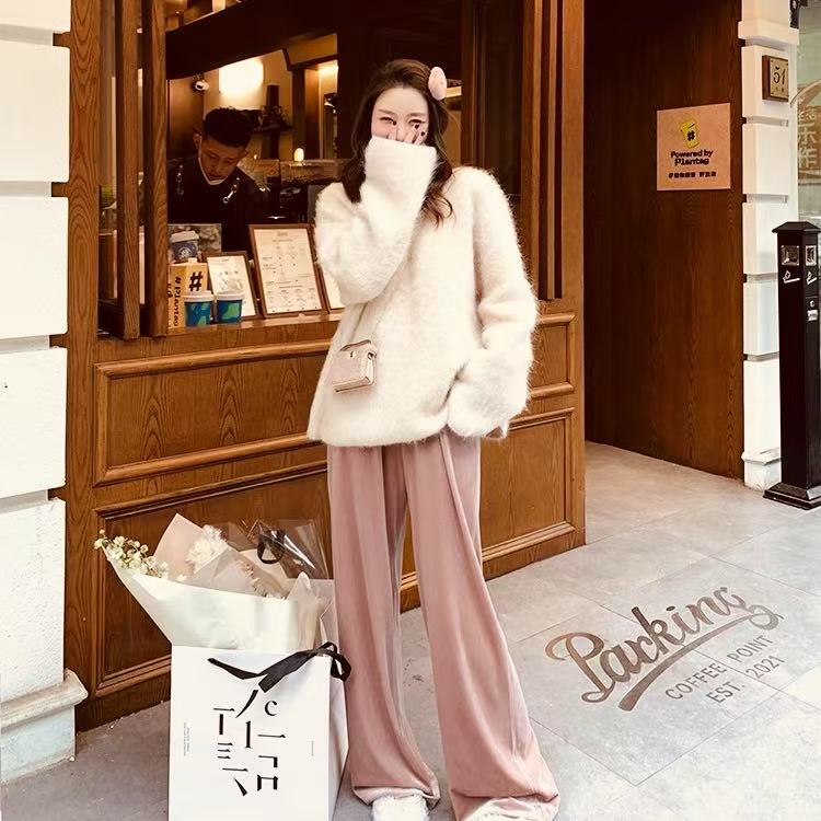 【杭州-意法】NN3066-时尚女装设计感休闲裤高腰显瘦