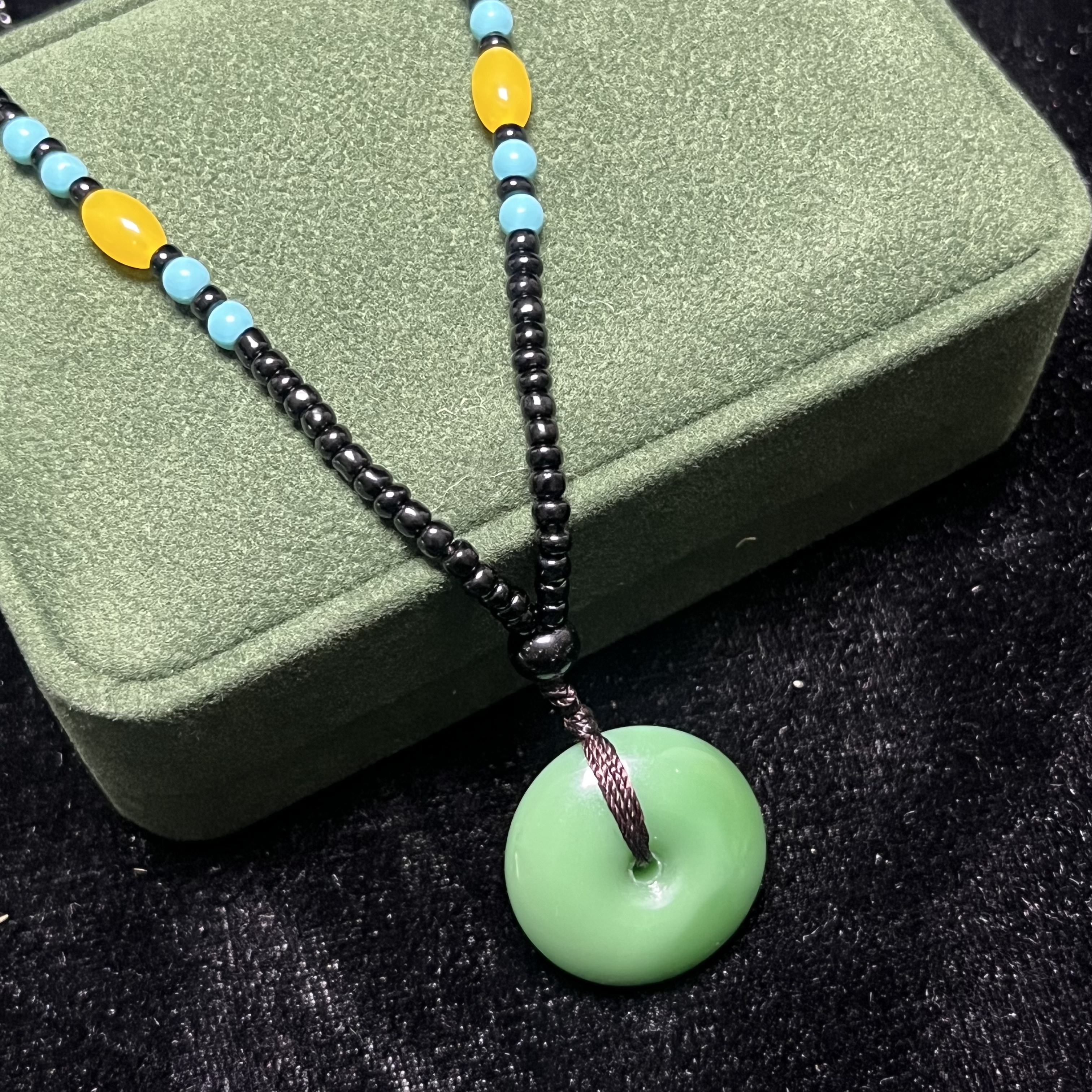 绿色民族风平安扣吊坠32