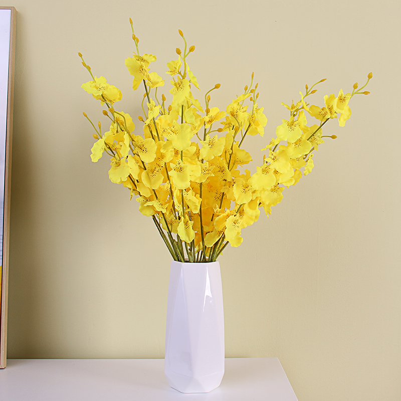 跳舞兰仿真花餐桌花摆件高品质假花客厅桌面电视柜摆设干花装饰品