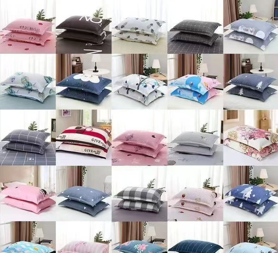 【福利枕头套4个】】牛奶绒枕头套.双面绒枕套加厚花型颜色随机不挑