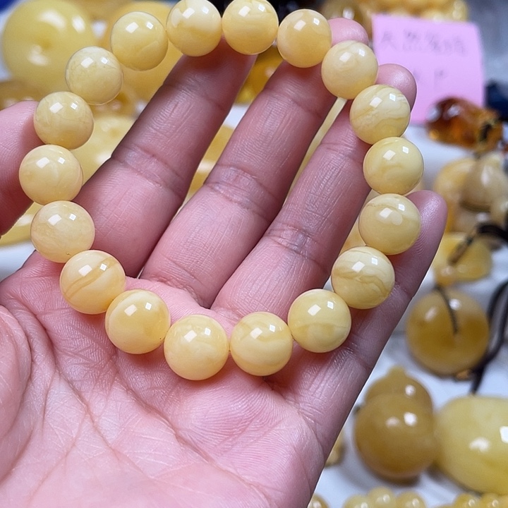 蜜蜡裸石未镶嵌蜜蜡手串