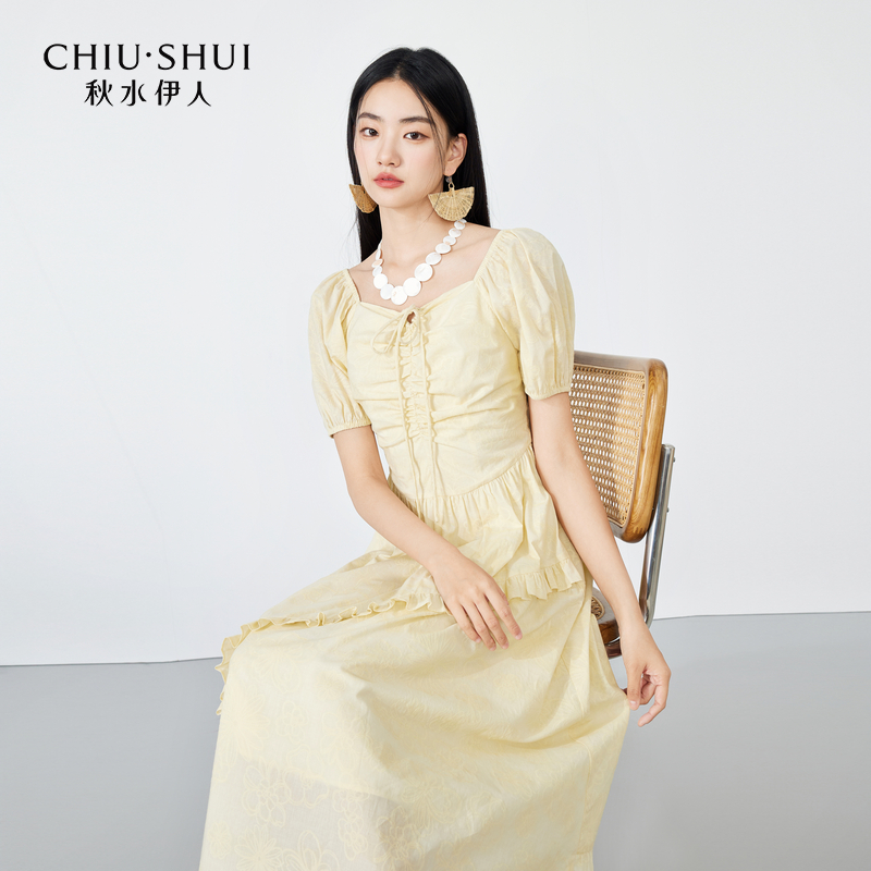 【岚岚专属】秋水伊人修身X版连衣裙女中长裙子623205M020745