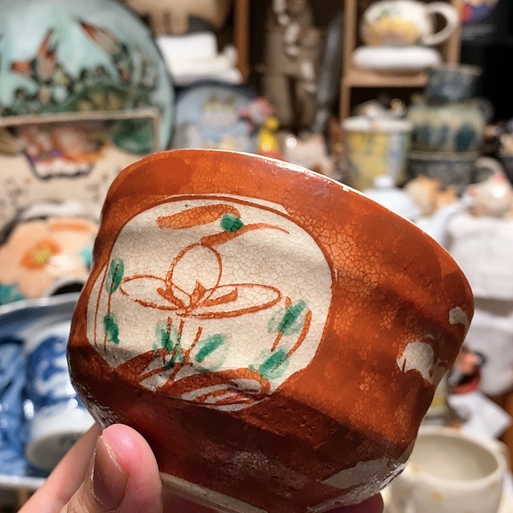 搪瓷赤绘茶杯陶胎
