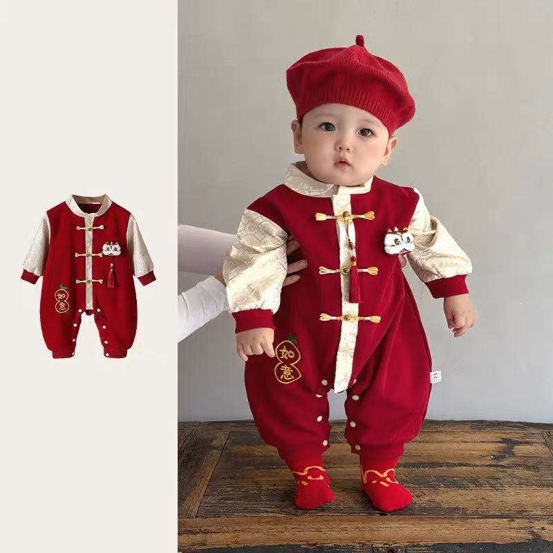 2025新款拜年服如意立领薄棉哈衣