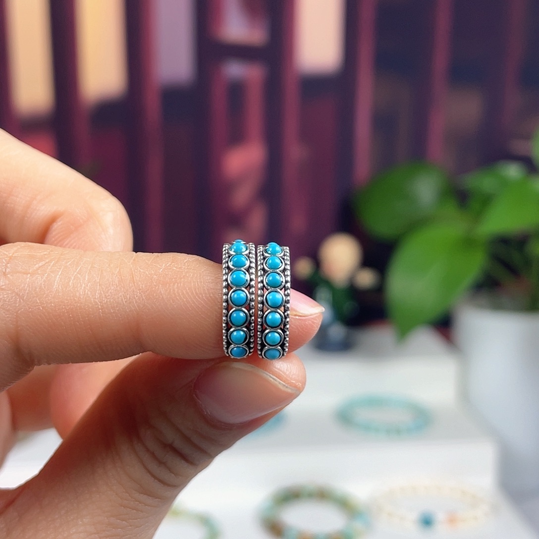 绿松石配饰银S925镶嵌