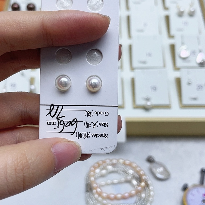 淡水珍珠耳饰银S925镶嵌星****.